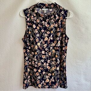 Sam and Jess Women’s Floral Blue Pink Sleeveless Blouse Size: Medium